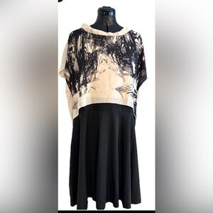 Miss Flowers Women’s Abstract ivory  & Black Dress Size XXXL